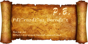 Pórszász Bernát névjegykártya
